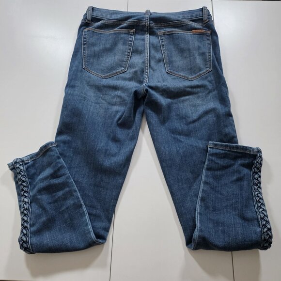 Joes Jeans Womens 28 Blue The Charlie High Rise Skinny Ankle Side Denim Braids - Picture 16 of 16